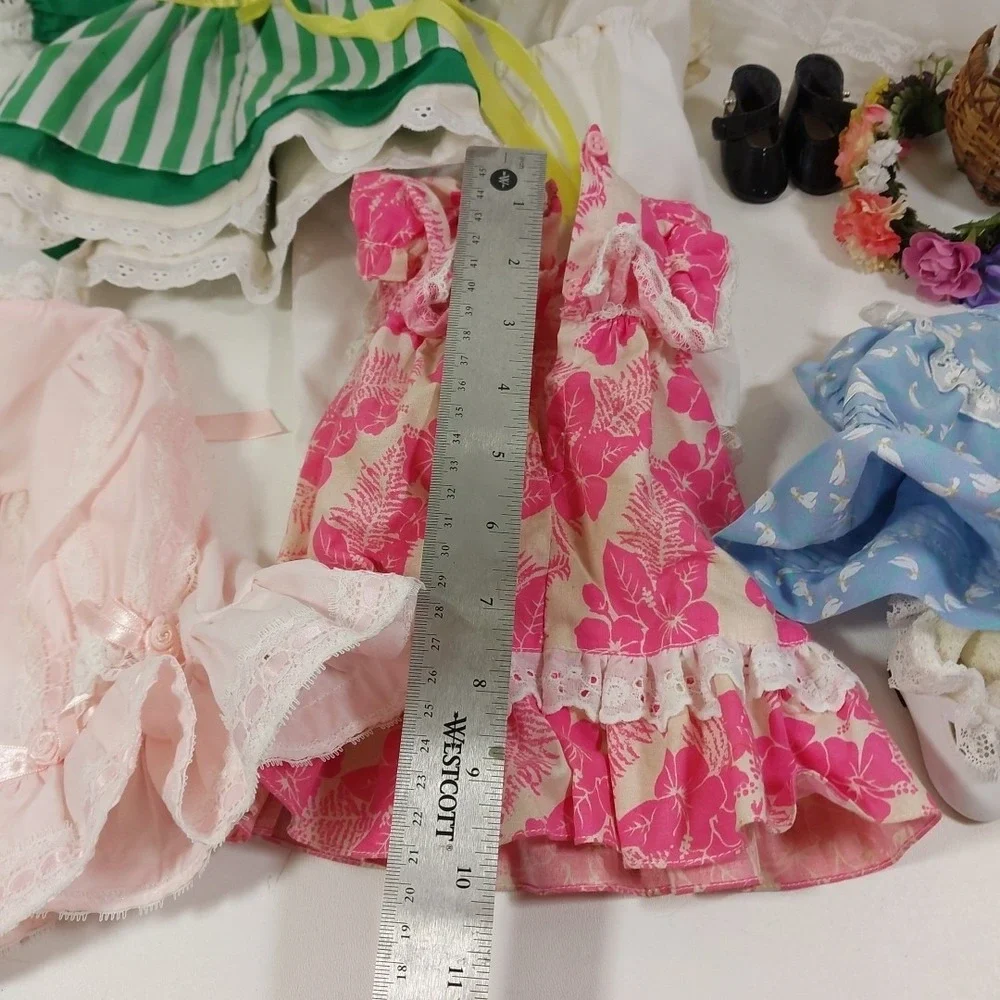Vtg Lot Doll Clothes Accesories Irish Hawaiian Christening Duck Shoes Headband‎